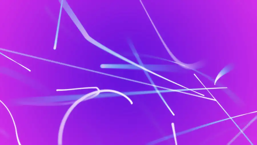 Linhas de luz abstratas sobre fundo violeta